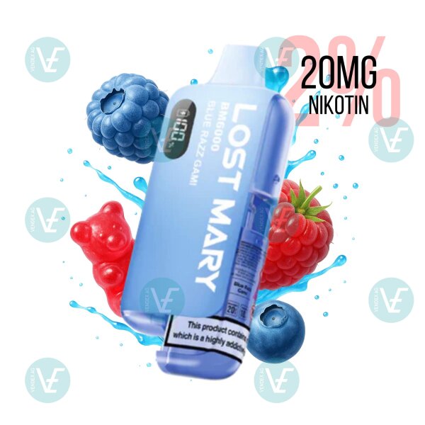 Lost Mary BM6000 Hybrid E-Zigaretten Kit Blue Razz Gami