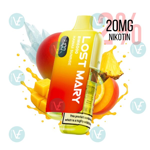 Lost Mary BM6000 Hybrid E-Zigaretten Kit Hawaii Sunrise