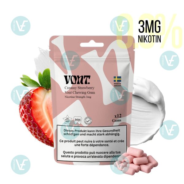 Vont - Nikotinkaugummi - Creamy Strawberry 3mg