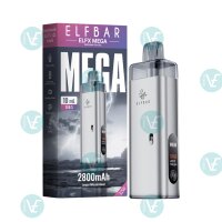 Elfbar - ELFX Mega Kit in Sibler mit Verpackung