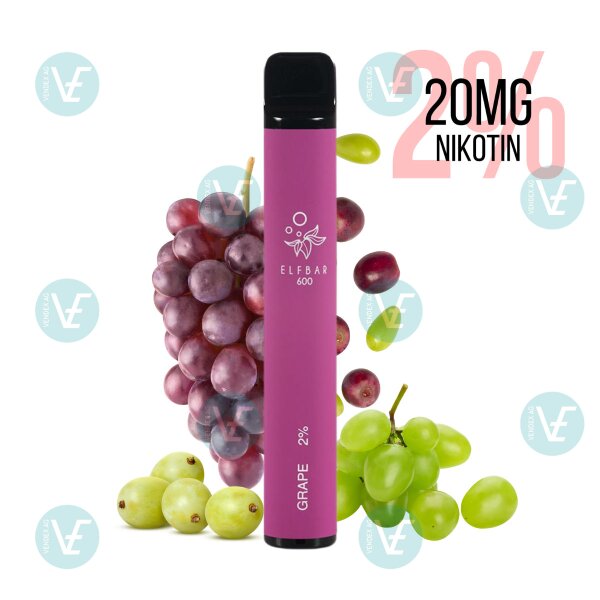 Elfbar - Einweg E Zigarette Grape 600 Puffs