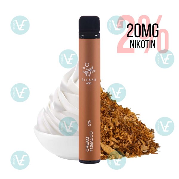 Elfbar - Einweg E Zigarette Snoow Tobacco (Cream Tobacco) 600 Puffs