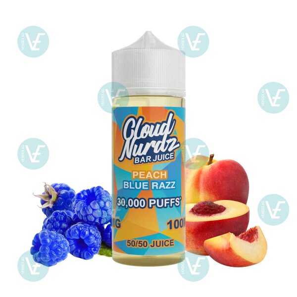 Cloud Nurdz Bar Juice - Peach Blue Razz 120ml Shortfill