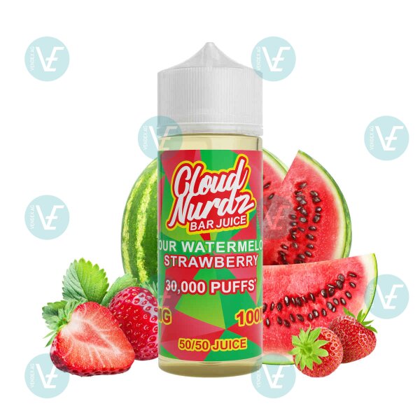 Cloud Nurdz Bar Juice - Sour Watermelon Strawberry 120ml Shortfill