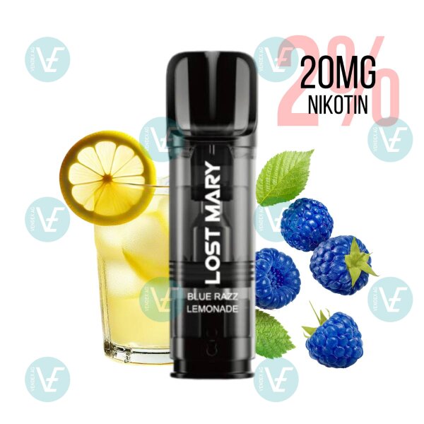 Lost Mary - Pre-Filled Pods Tappo Blue Razz Lemonade 20mg/ml Nikotin Salz
