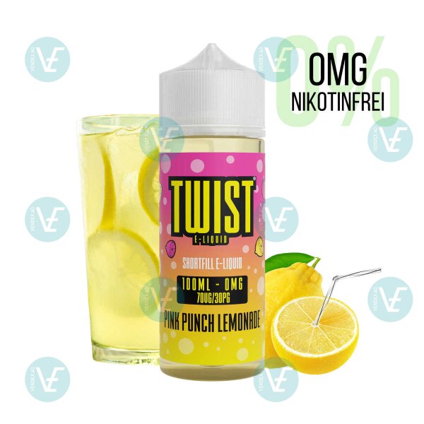 Twist E-Liquids -  120ml Shortfill Pink Punch Lemonade Ohne Nikotin