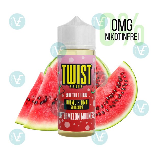 Twist E-Liquids -  120ml Shortfill Watermelon Madness Ohne Nikotin
