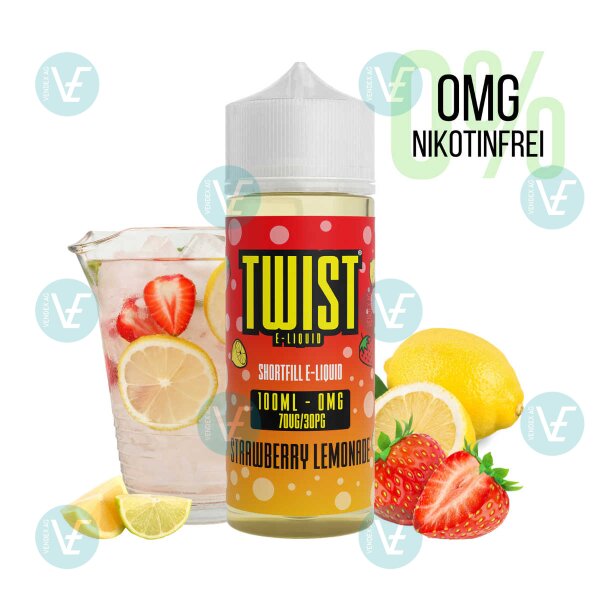 Twist E-Liquids -  120ml Shortfill Strawberry Lemonade Ohne Nikotin